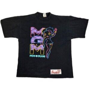 Rare Vtg 90s Betty Boop T Shirt L MGM Grand Neon Hip Hop 80s